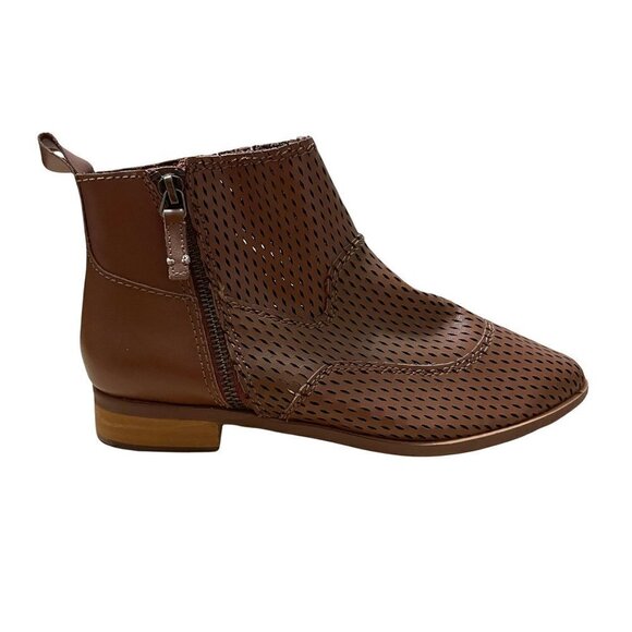 Kelsi Dagger Brooklyn Women's Alaska Brown Leather Perforated Ankle Booties 6.5 - Picture 2 of 10
